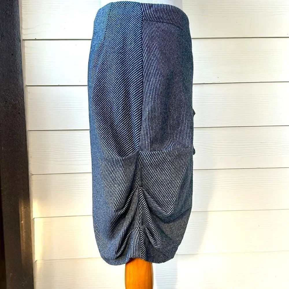 Eva Franca French Designer Wool Pinstripe Skirt